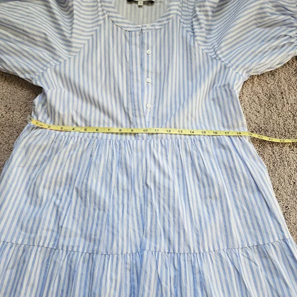English Factory Gingham Tiered Midi Dress Womens S Blue white Cottagecore HN657D - Picture 6 of 7